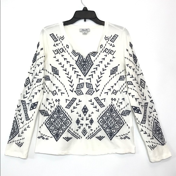 Lucky Brand Tops - Lucky Lotus Boho Embroidered Pullover